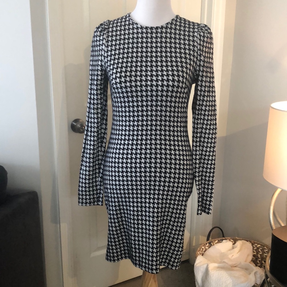 Cozy Houndstooth Dress